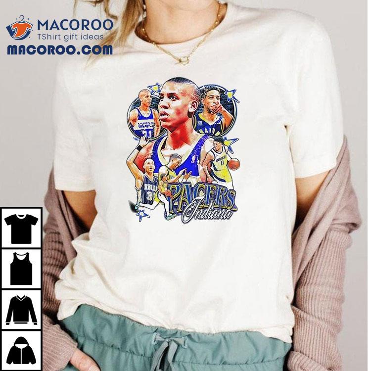 Indiana Pacers Reggie Miller X Tyrese Haliburton Graphic Vintage Shirt