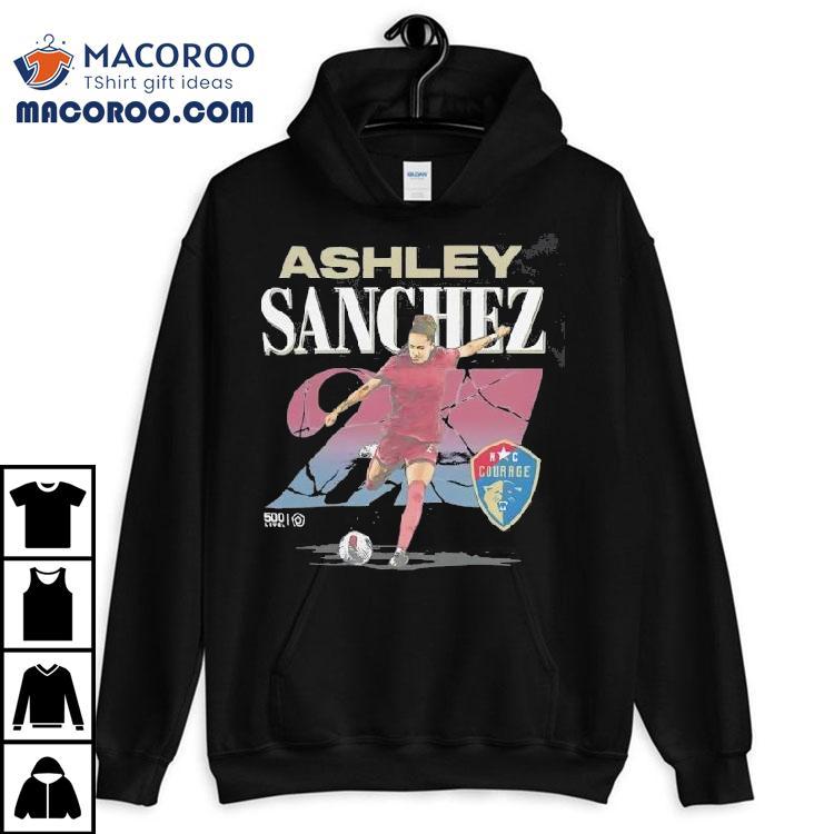 Nc Courage Retro Ashley Sanchez Cracked Number Shirt