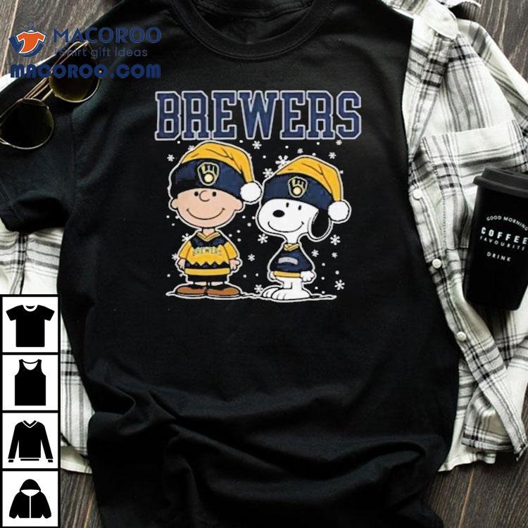 Snoopy Charlie Brown The Peanuts Milwaukee Brewers Christmas Shirt
