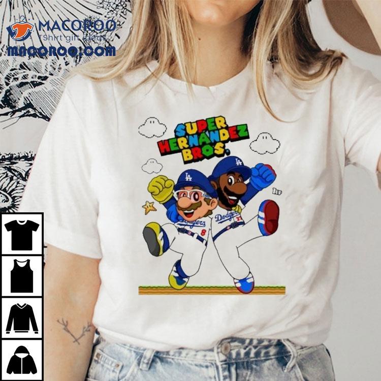 Teoscar Hernndez And Kik Hernndezlet's Go Dodgers Super Hernandez Bros Mario X Los Angeles Dodgers Shirt