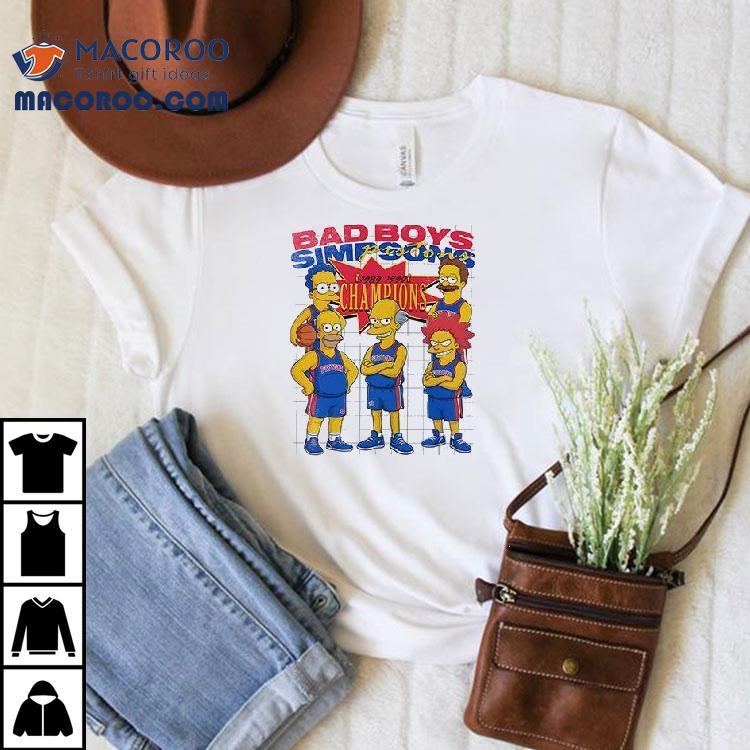 The Simps Detroit Pistons Bad Boys Mcdonalds All American Cartoon Shirt