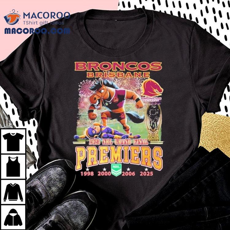 Brisbane Broncos Stomp Melbourne Storm 2025 Nrl Grand Final Premiers Mascot Shirt