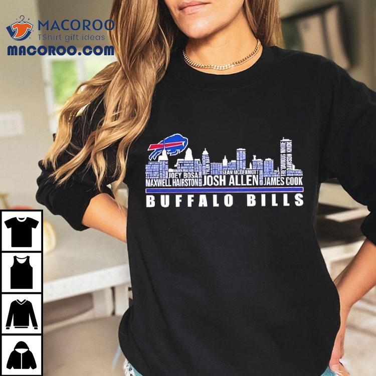 Buffalo Bills Logo And Skyline Names Team Shirt