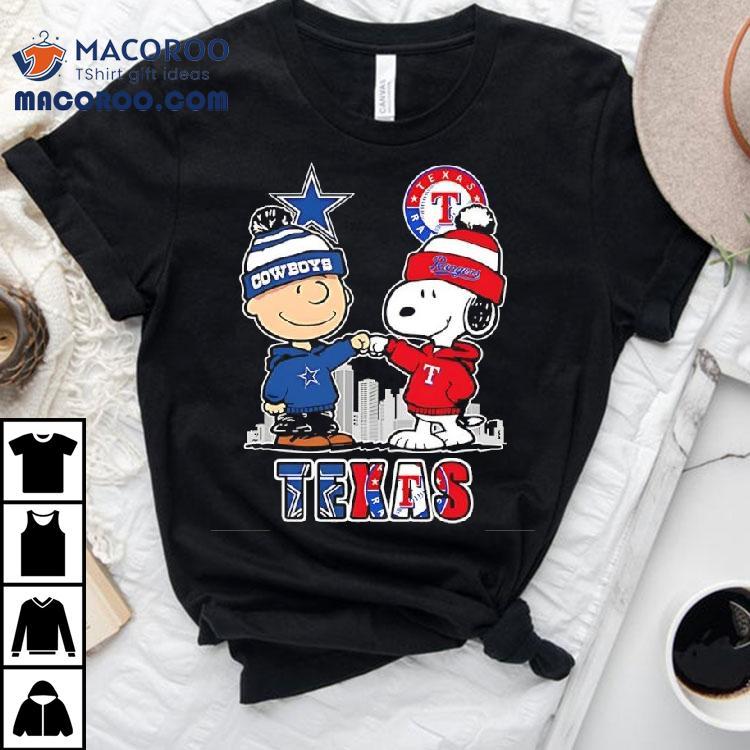 Charlie Brown And Snoopy X Dallas Cowboys And Texas Rangers Shirt