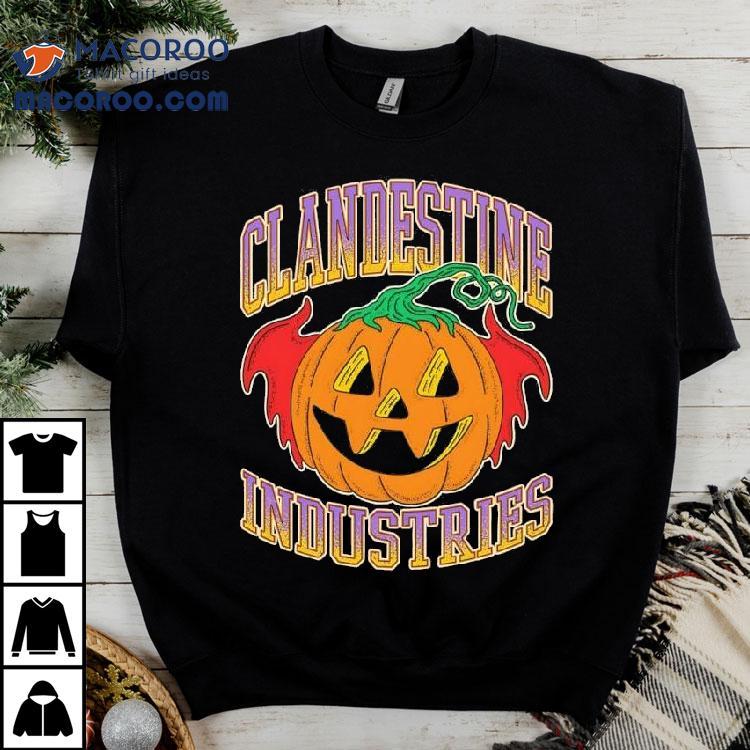 Clandestine Industries Bat Pumpkin Halloween Shirt