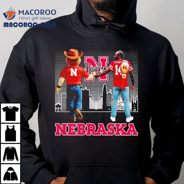 Herbie Husker And Crawford Nebraska Cornhuskers City Skyline Signature Shirt