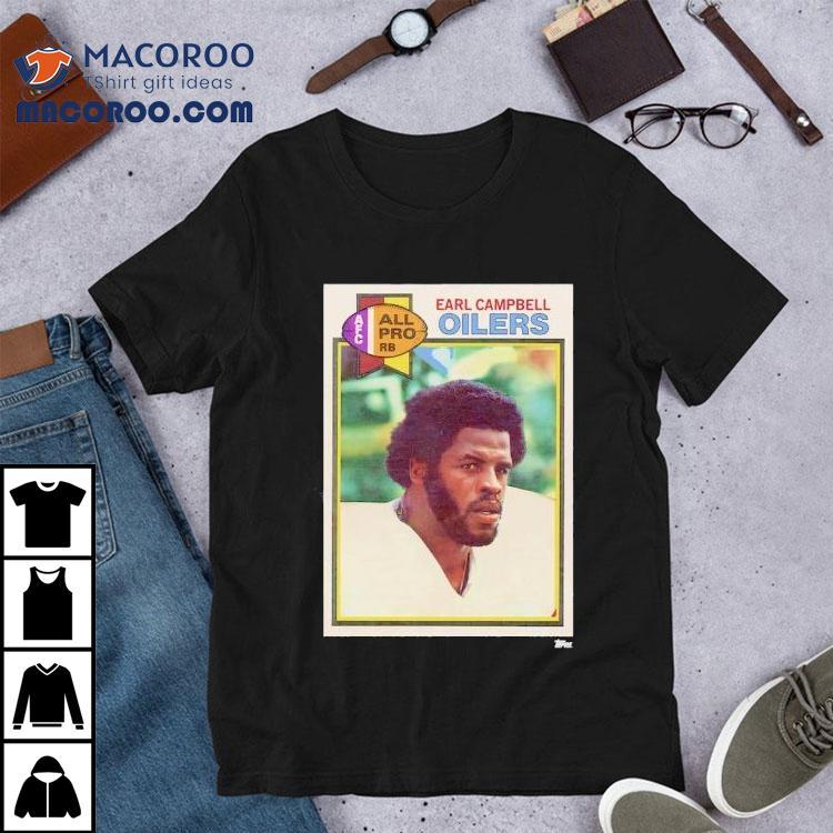 Houston Oilers Earl Campbell Trading Card Shirt