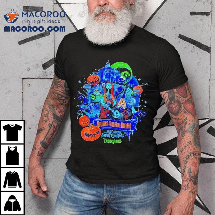 Jack Skellington And Sally Nightmare Before Haunted Mansion Holiday Christmas Shirt