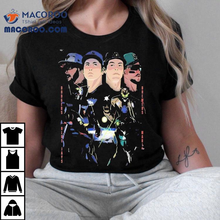 Los Angeles Dodgers X Milwaukee Brewers X Toronto Blue Jays X Seattle Mariners Mlb Playoffs 2025 Championship Series 4 Teams Remain Gundam Shirt