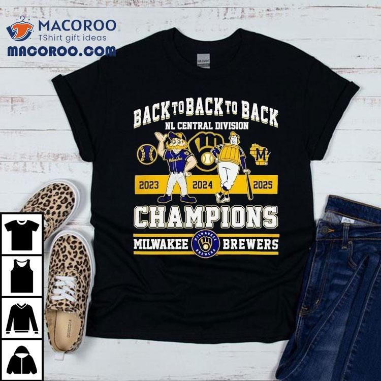 Milwakee Brewers Back To Back To Back Nl Central Division Champions 2025 Shirt