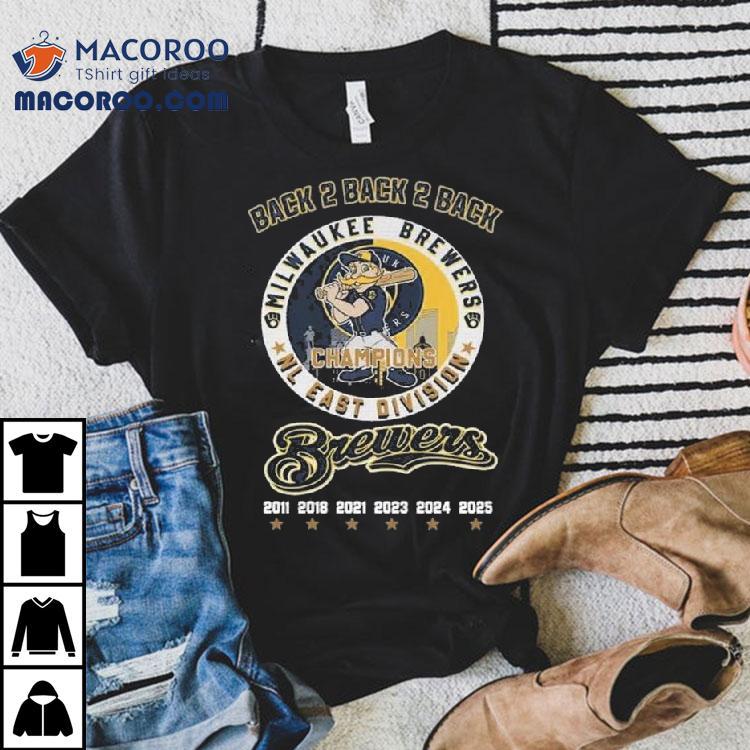 Milwaukee Brewers Back 2 Back 2 Back Nl Central Central Division Champions Shirt