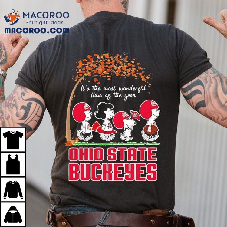 Ohio State Buckeyes X Peanuts It's The Most Wonderful Time Of The Year Shirt