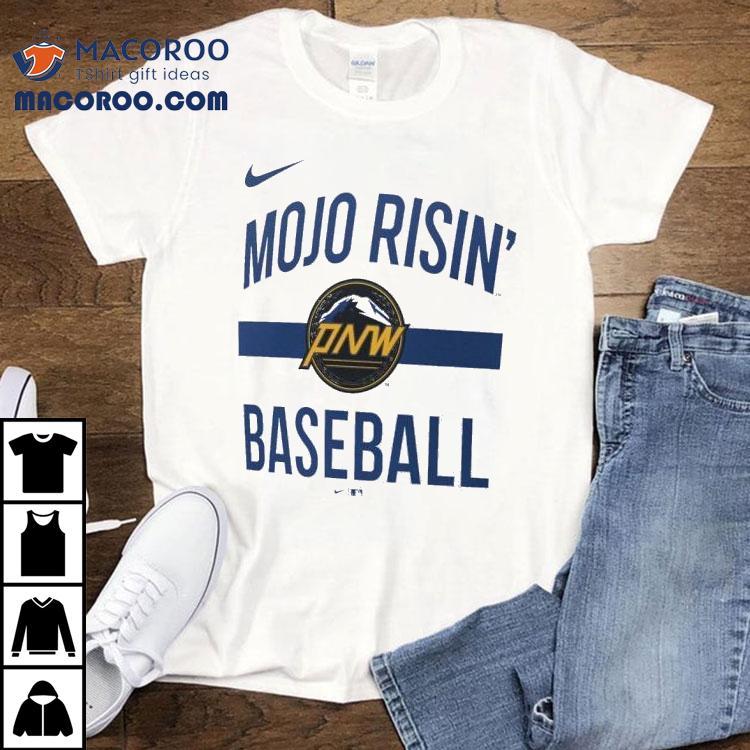 Seattle Mariners Mojo Risin' Baseball Nike City Connect Arched Team Phrase Shirt