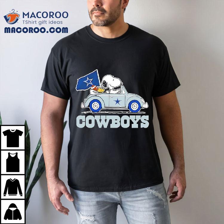 Snoopy And Woodstock Ride Car Dallas Cowboys Football Team Shirt