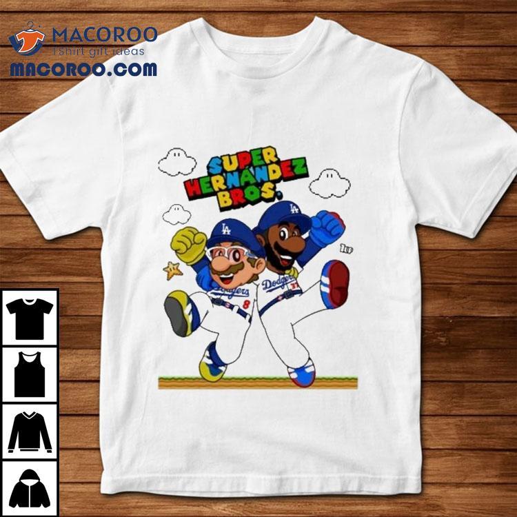 Teoscar Hernndez And Kik Hernndezlet's Go Dodgers Super Hernandez Bros Mario X Los Angeles Dodgers Shirt
