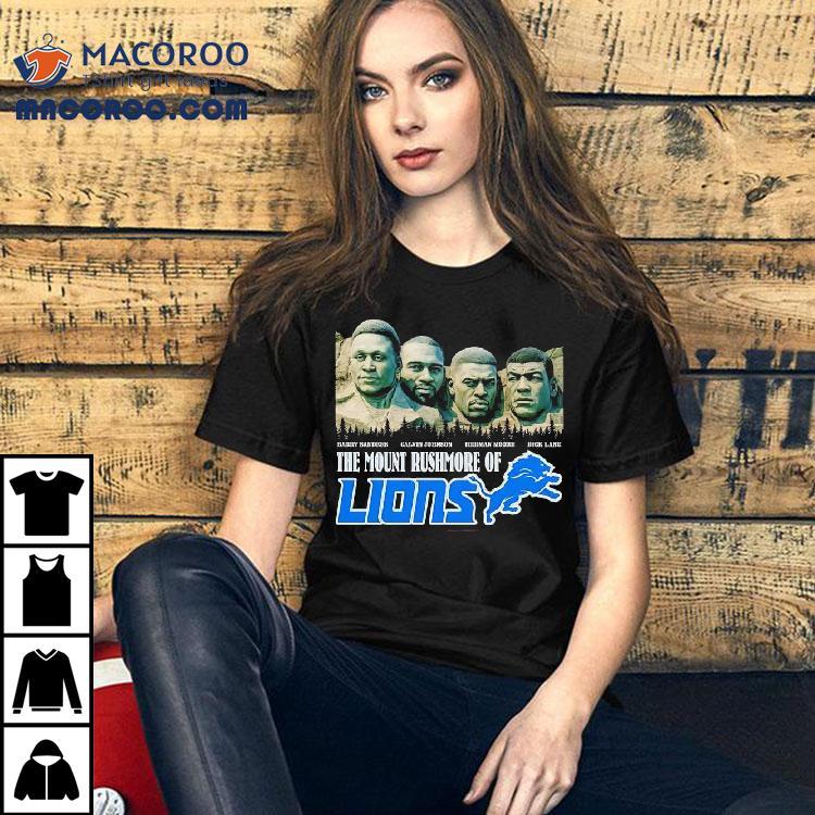 The Mount Rushmore Of Detroit Lions Are Barry Sanders Calvin Johnson Herman Moore Dick Lane Shirt