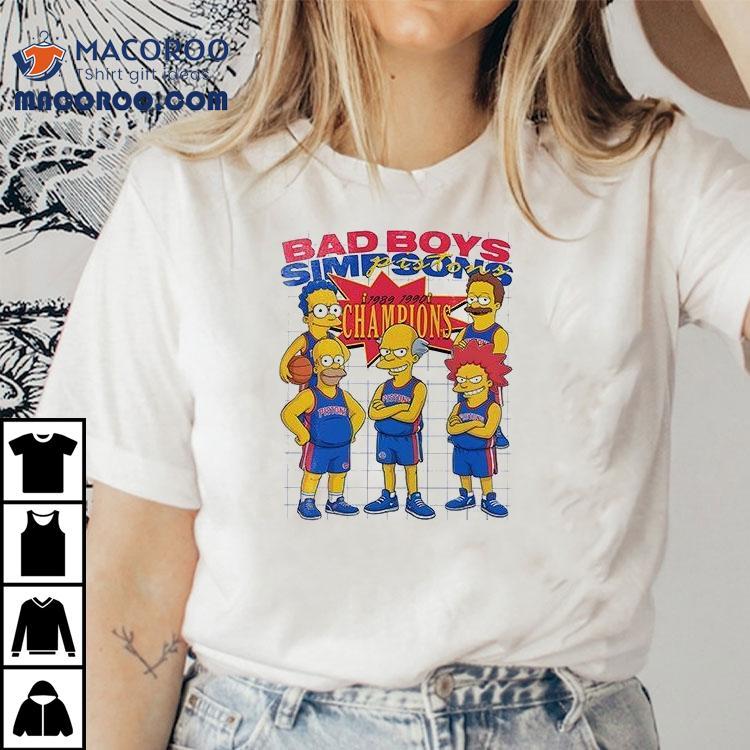 The Simps Detroit Pistons Bad Boys Mcdonalds All American Cartoon Shirt