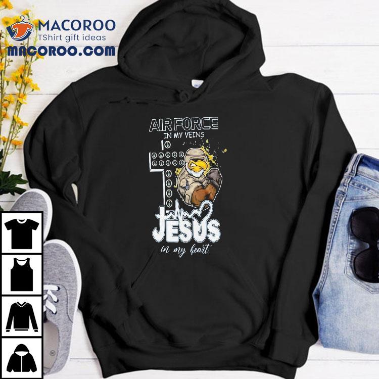 U.s. Air Force In My Veins Jesus In My Heart Mascot Shirt