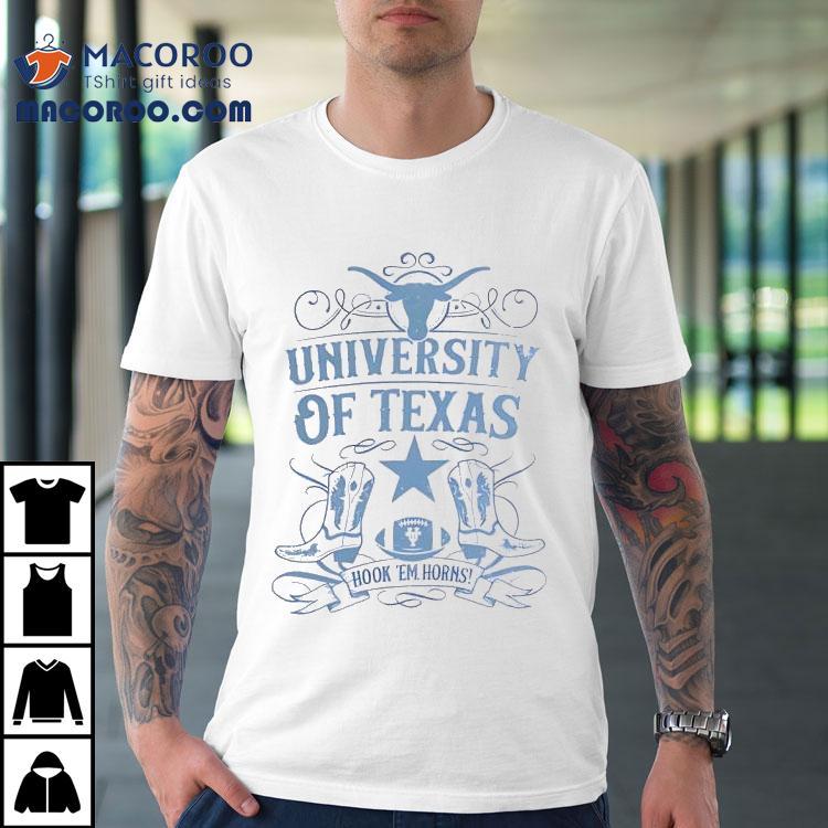 University Of Texas Longhorns Football Hook Em Horns Ribbon Boots Shirt