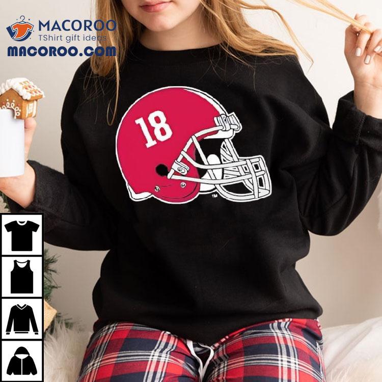Alabama Crimson Tide Helmet Number 18 Shirt