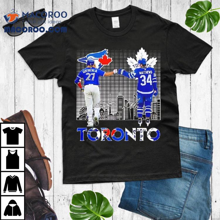 Auston Matthews Toronto Maple Leafs Vs Vladimir Guerrero Jr Toronto Blue Jays Signatures Shirt