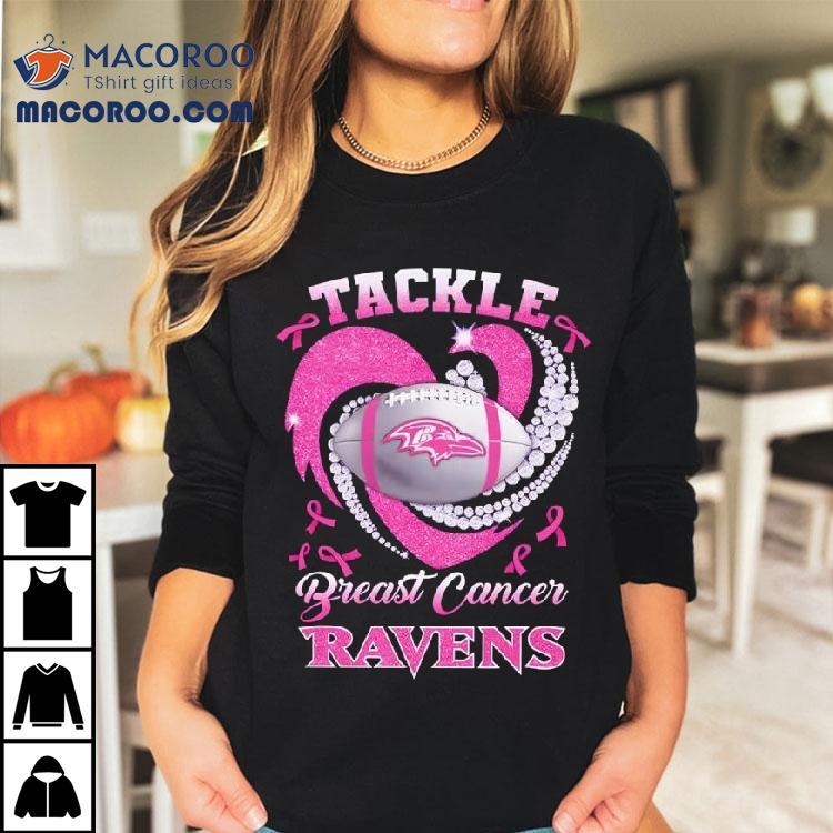 Baltimore Ravens Breast Cancer Awareness Tackle Heart Shirt