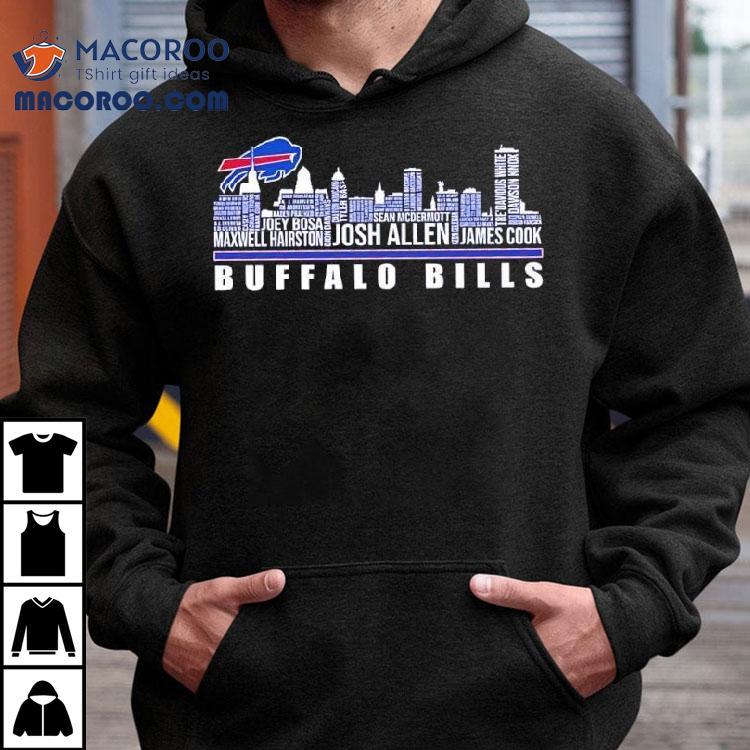 Buffalo Bills Logo And Skyline Names Team Shirt