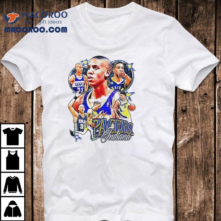 Indiana Pacers Reggie Miller X Tyrese Haliburton Graphic Vintage Shirt