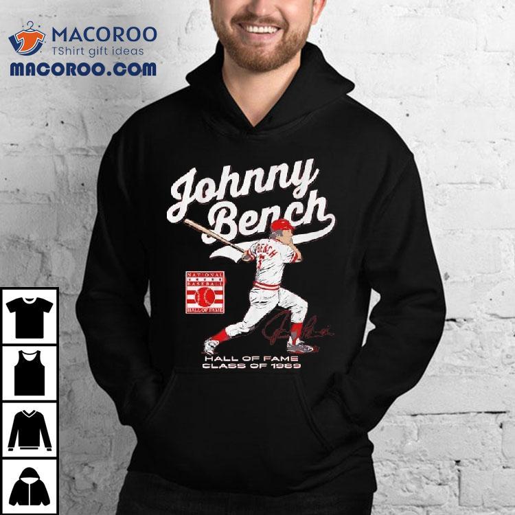 Johnny Bench Hall Of Fame Class Of 1989 Signature Graphic Shirt