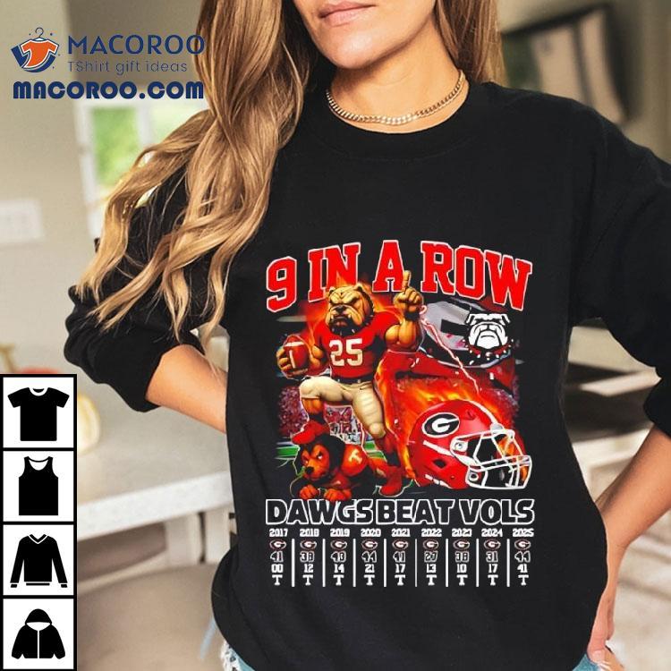 Mascot Georgia Bulldogs Victory 9 In A Row Dawgs Beat Vols Shirt