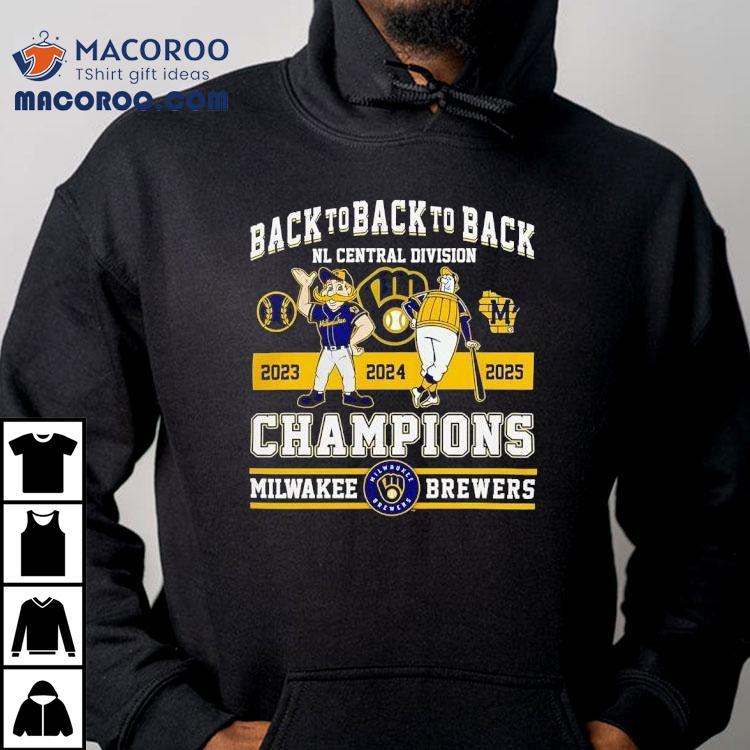 Milwakee Brewers Back To Back To Back Nl Central Division Champions 2025 Shirt