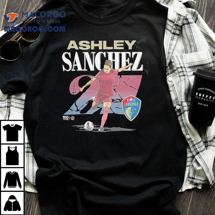 Nc Courage Retro Ashley Sanchez Cracked Number Shirt