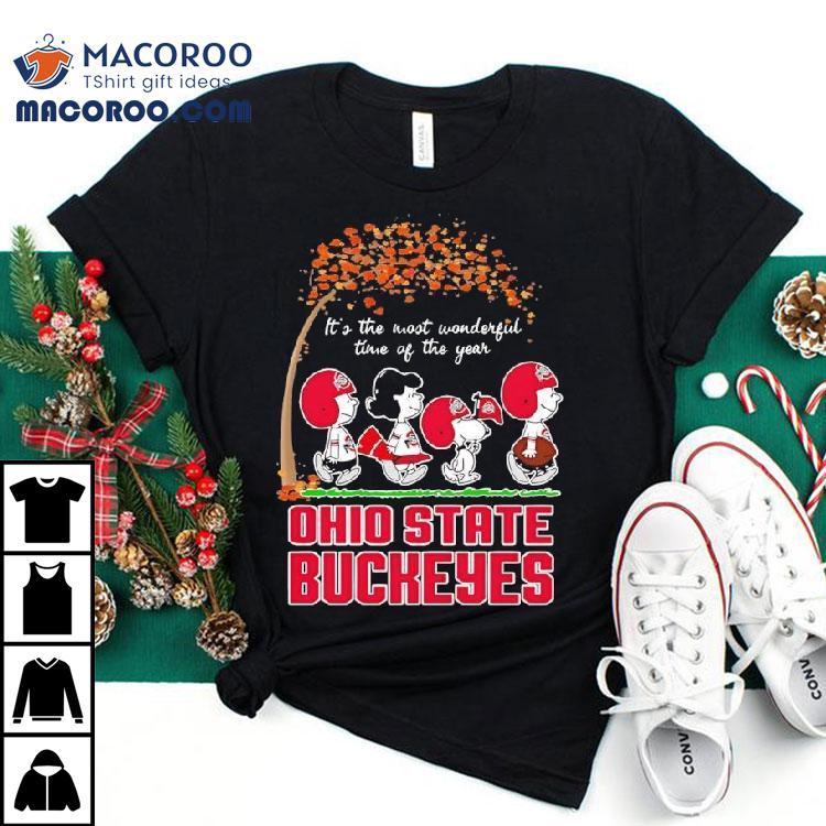 Ohio State Buckeyes X Peanuts It's The Most Wonderful Time Of The Year Shirt