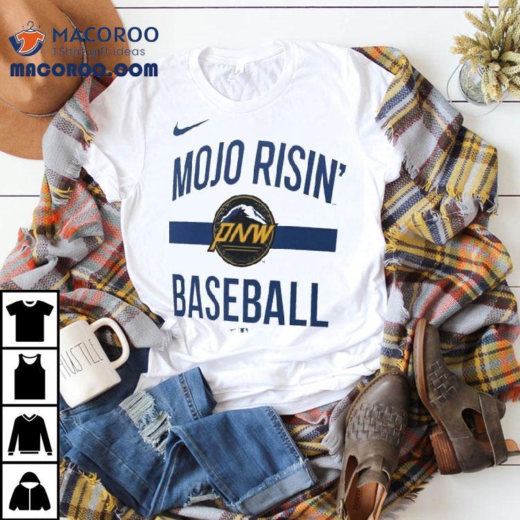 Seattle Mariners Mojo Risin' Baseball Nike City Connect Arched Team Phrase Shirt