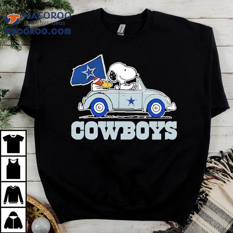 Snoopy And Woodstock Ride Car Dallas Cowboys Football Team Shirt