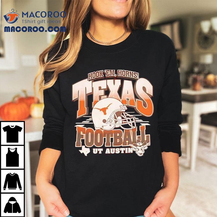 Texas Longhorns Hook Em Horns Helmet On Field Football Ut Austin Shirt