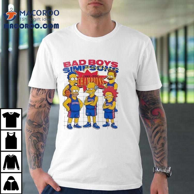 The Simps Detroit Pistons Bad Boys Mcdonalds All American Cartoon Shirt
