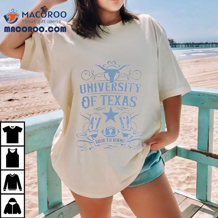 University Of Texas Longhorns Football Hook Em Horns Ribbon Boots Shirt