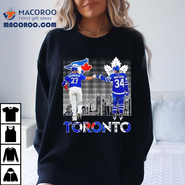 Auston Matthews Toronto Maple Leafs Vs Vladimir Guerrero Jr Toronto Blue Jays Signatures Shirt