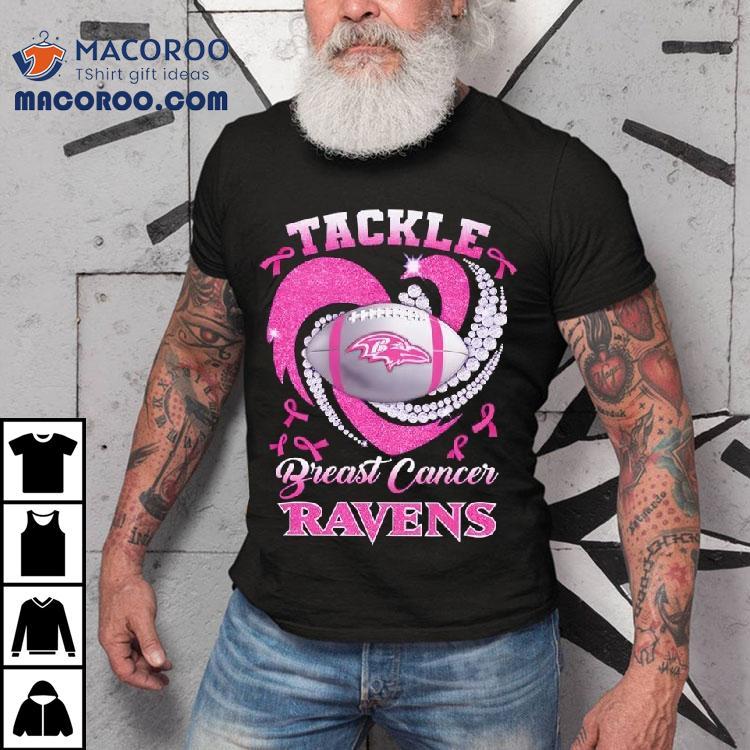 Baltimore Ravens Breast Cancer Awareness Tackle Heart Shirt
