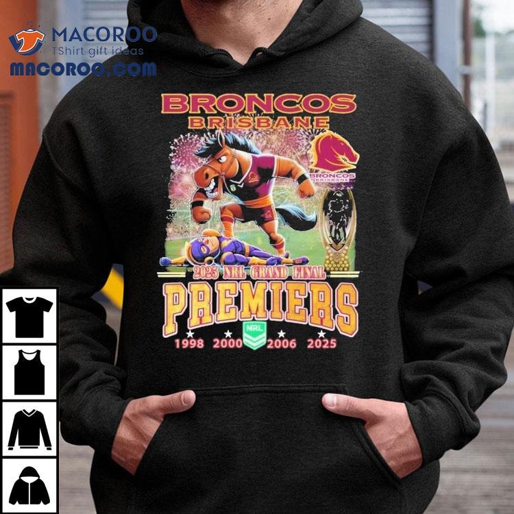 Brisbane Broncos Stomp Melbourne Storm 2025 Nrl Grand Final Premiers Mascot Shirt
