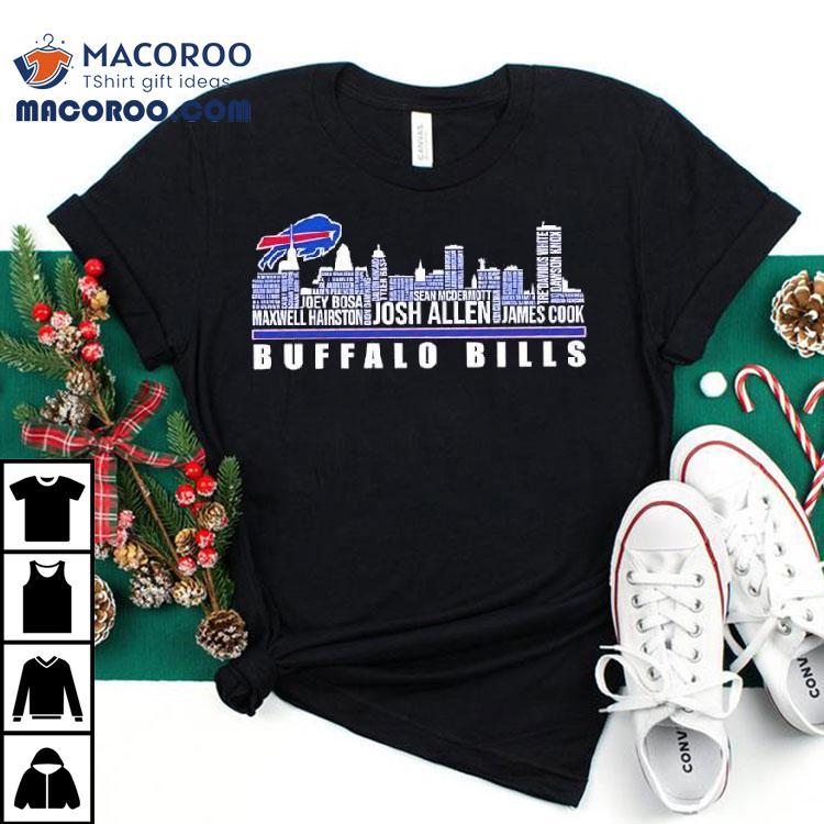 Buffalo Bills Logo And Skyline Names Team Shirt