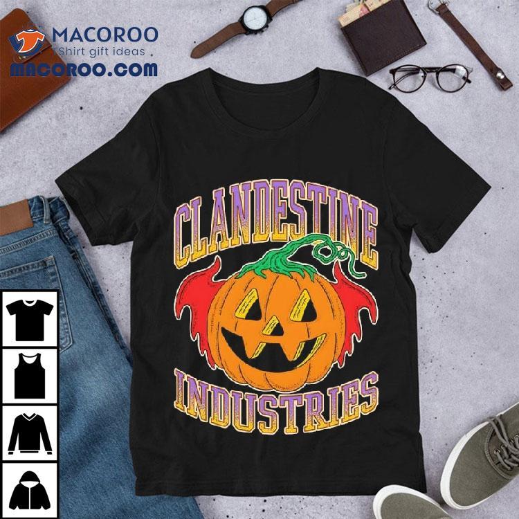 Clandestine Industries Bat Pumpkin Halloween Shirt