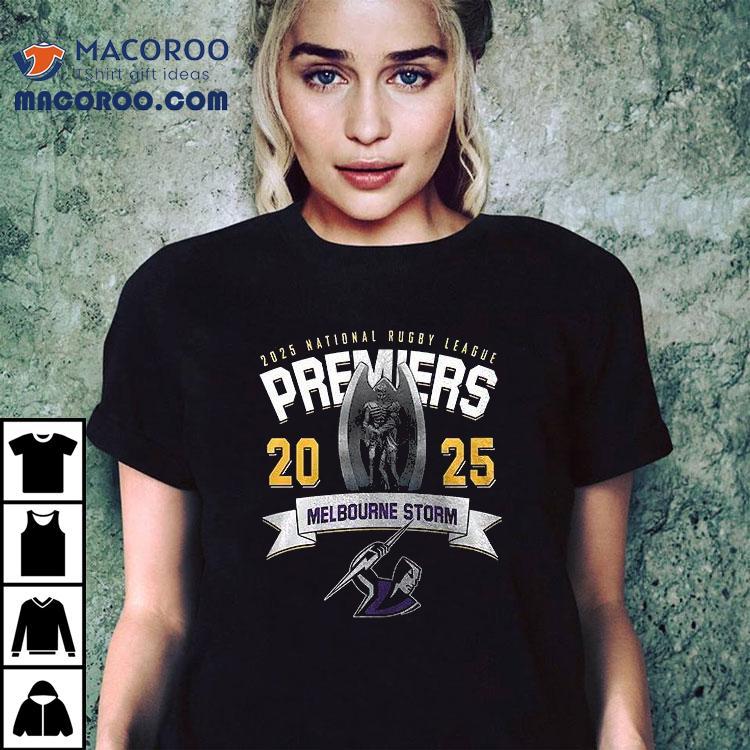 Melbourne Storm Nrl 2025 Champions Craig Bellamy Name Roster Trophy Shirt