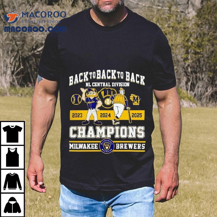 Milwakee Brewers Back To Back To Back Nl Central Division Champions 2025 Shirt