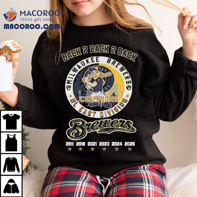 Milwaukee Brewers Back 2 Back 2 Back Nl Central Central Division Champions Shirt