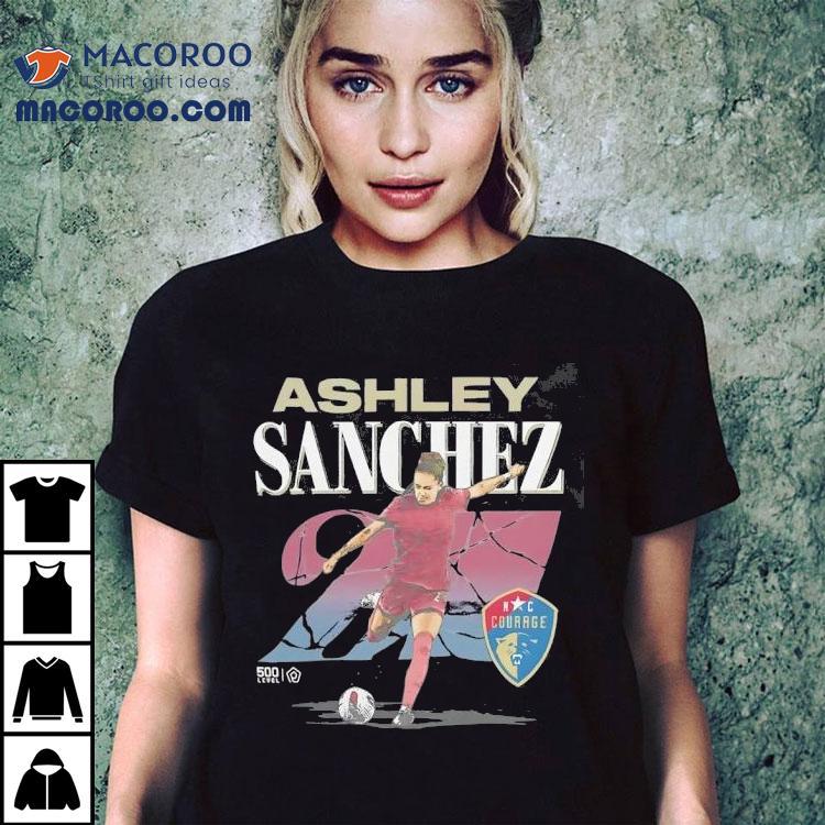 Nc Courage Retro Ashley Sanchez Cracked Number Shirt