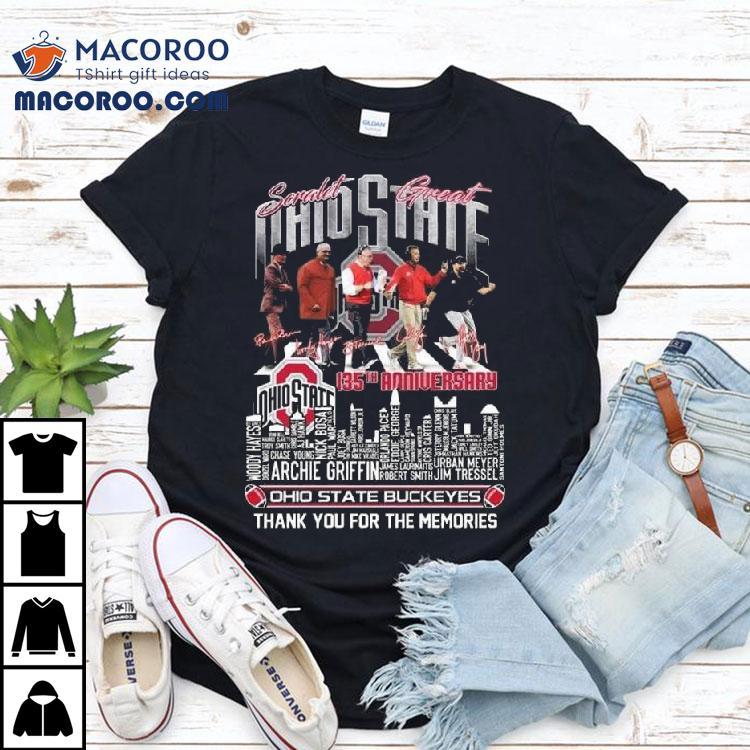 Ohio State Buckeyes 135th Anniversary Thank You For The Memories 2025 Signatures Vintage Shirt