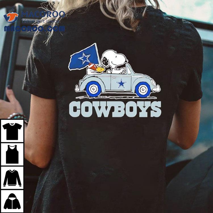 Snoopy And Woodstock Ride Car Dallas Cowboys Football Team Shirt