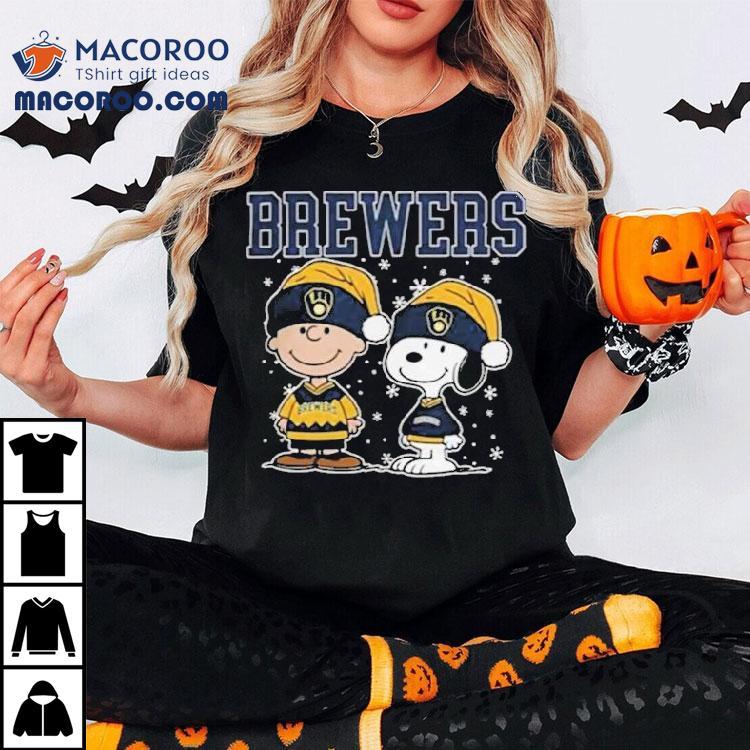 Snoopy Charlie Brown The Peanuts Milwaukee Brewers Christmas Shirt
